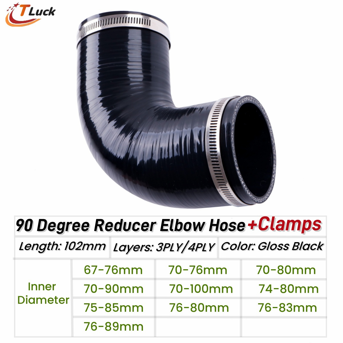 Pipe Clamp Bar - قطعة واحدة أنبوب سيليكون مبرد بزاوية