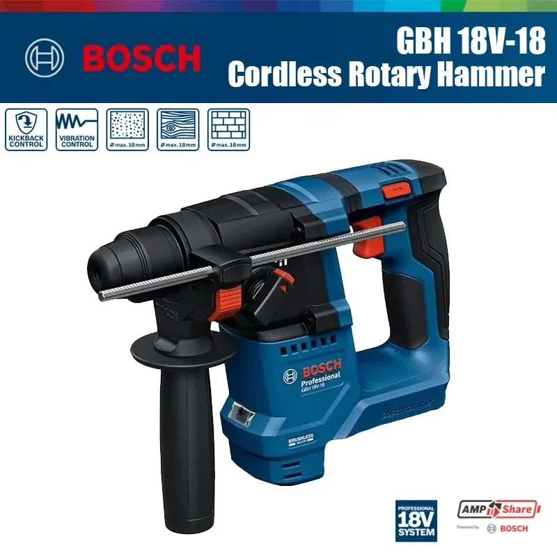 Power Tools For Workshop - مثقاب بوش GBH 18V-18 اللاسلكي الدوار