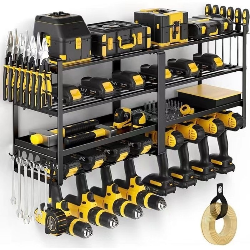 Power Tools In Workshop - رف منظم للأدوات اليدوية يثبت على